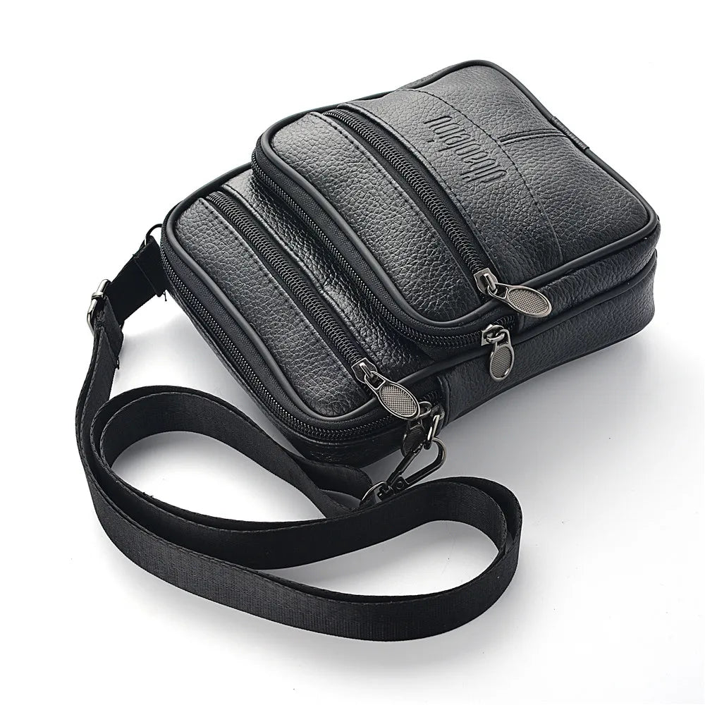 Structured leather crossbody bag