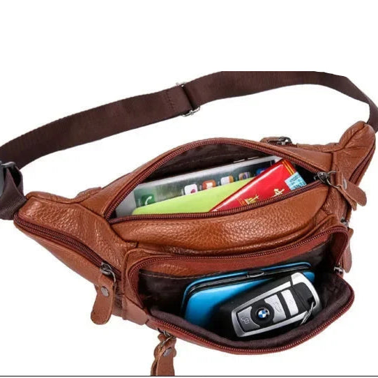 Wraparound leather bum bag