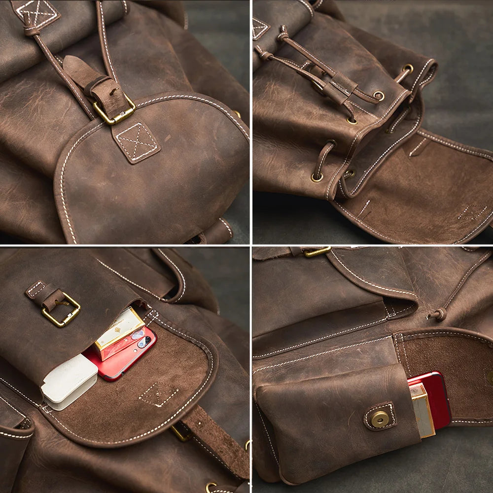 Heritage leather rucksack