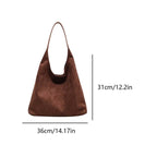 Minimalist suede shoulder slouch bag
