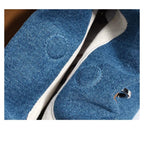 Denim handbag with external pockets