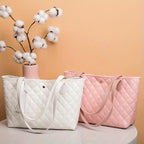 Quilted leather tote bag