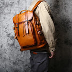 Heavy-duty leather rucksack