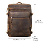 Leather travel rucksack for men