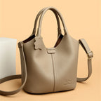 Leather shoulder handbag