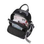 Women’s black leather backpack