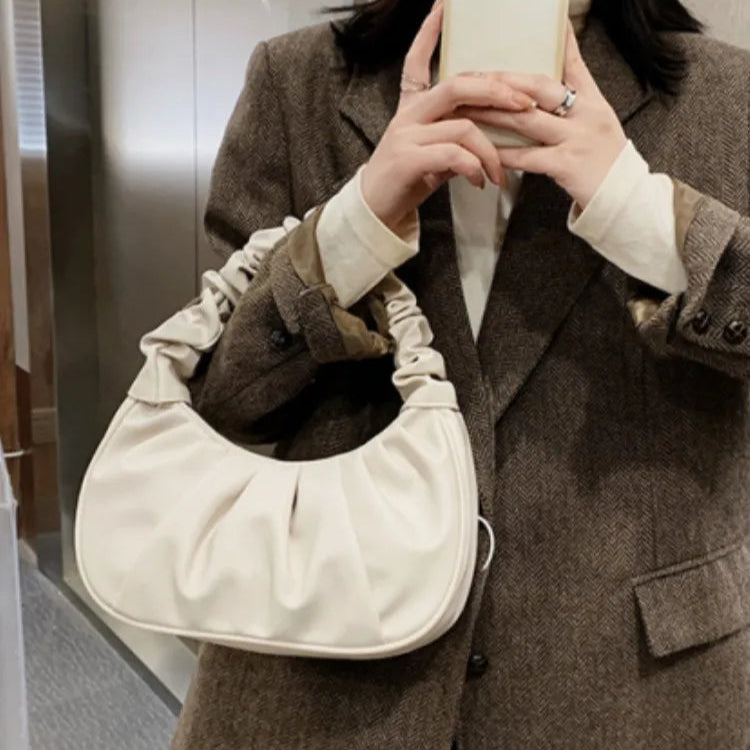 Quilted leather hobo bag