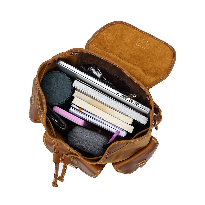 Leather rucksack for work and travel