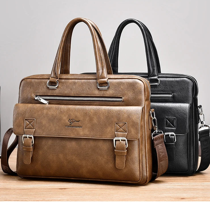 Classic leather briefcase for men