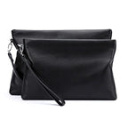 Leather clutch with wrist strap