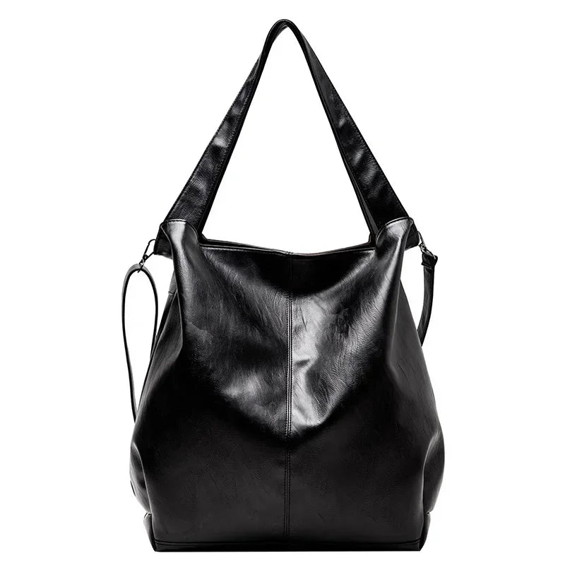 Chic oversized leather tote bag
