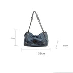 Large capacity denim handbag
