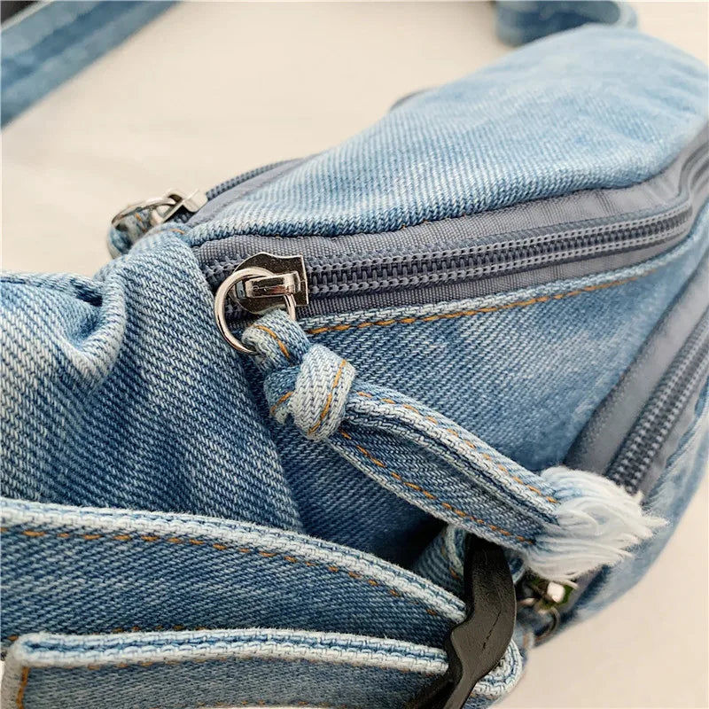 Denim waist bag
