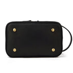 Leather cosmetic and toiletry bag