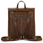 Structured leather rucksack backpack