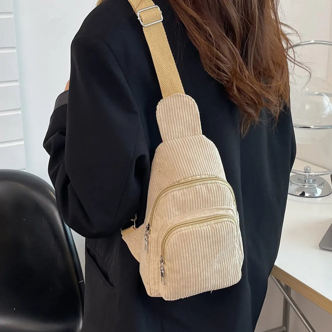 Corduroy crossbody bag