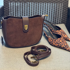 Retro suede shoulder bag