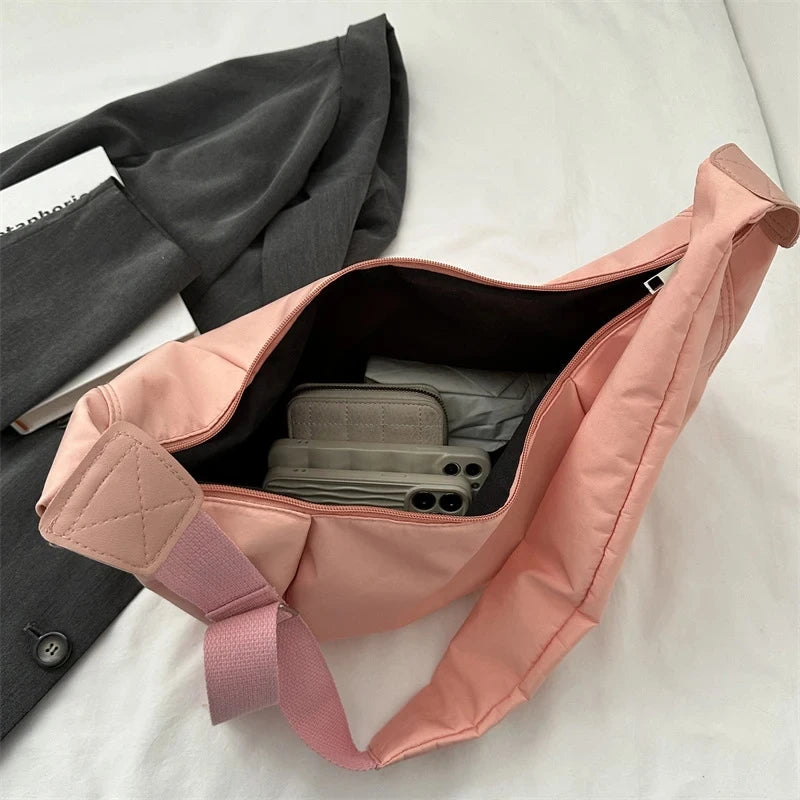 Casual nylon hobo bag