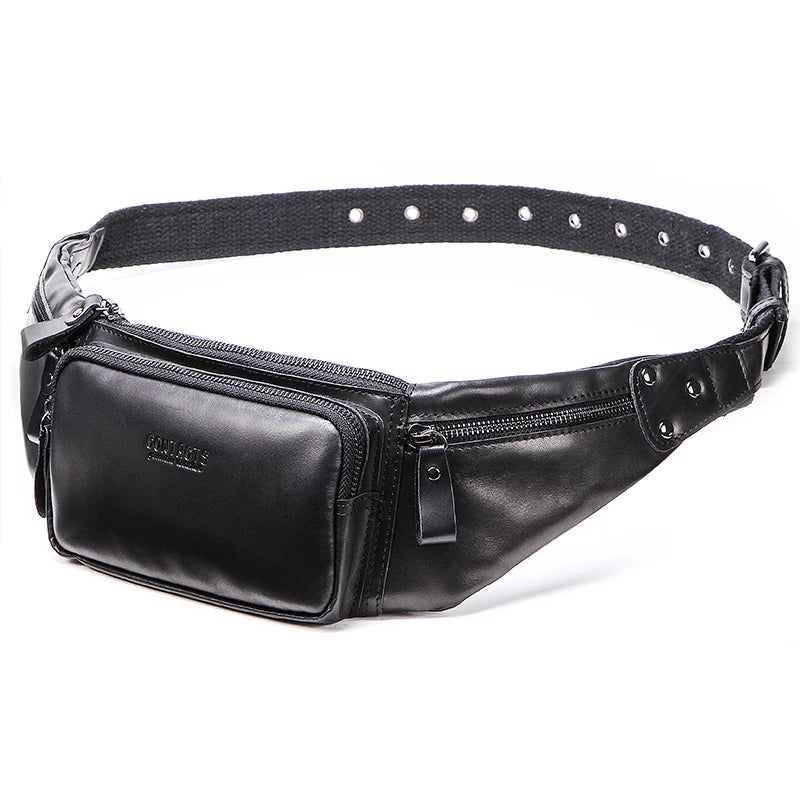 Simple leather belt bag