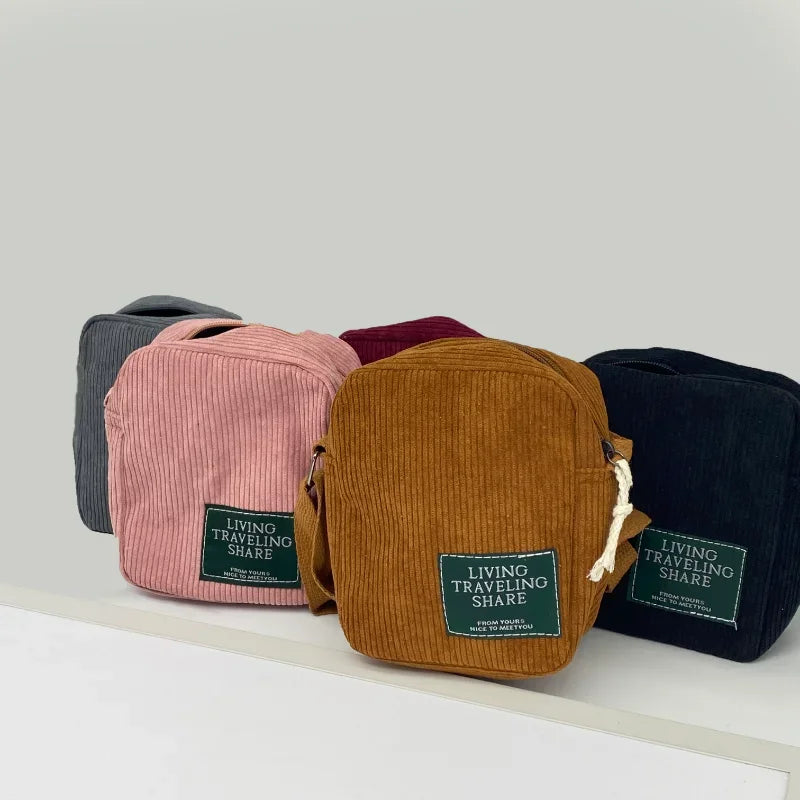Classic corduroy crossbody bag