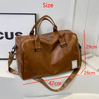Slim leather duffle bag