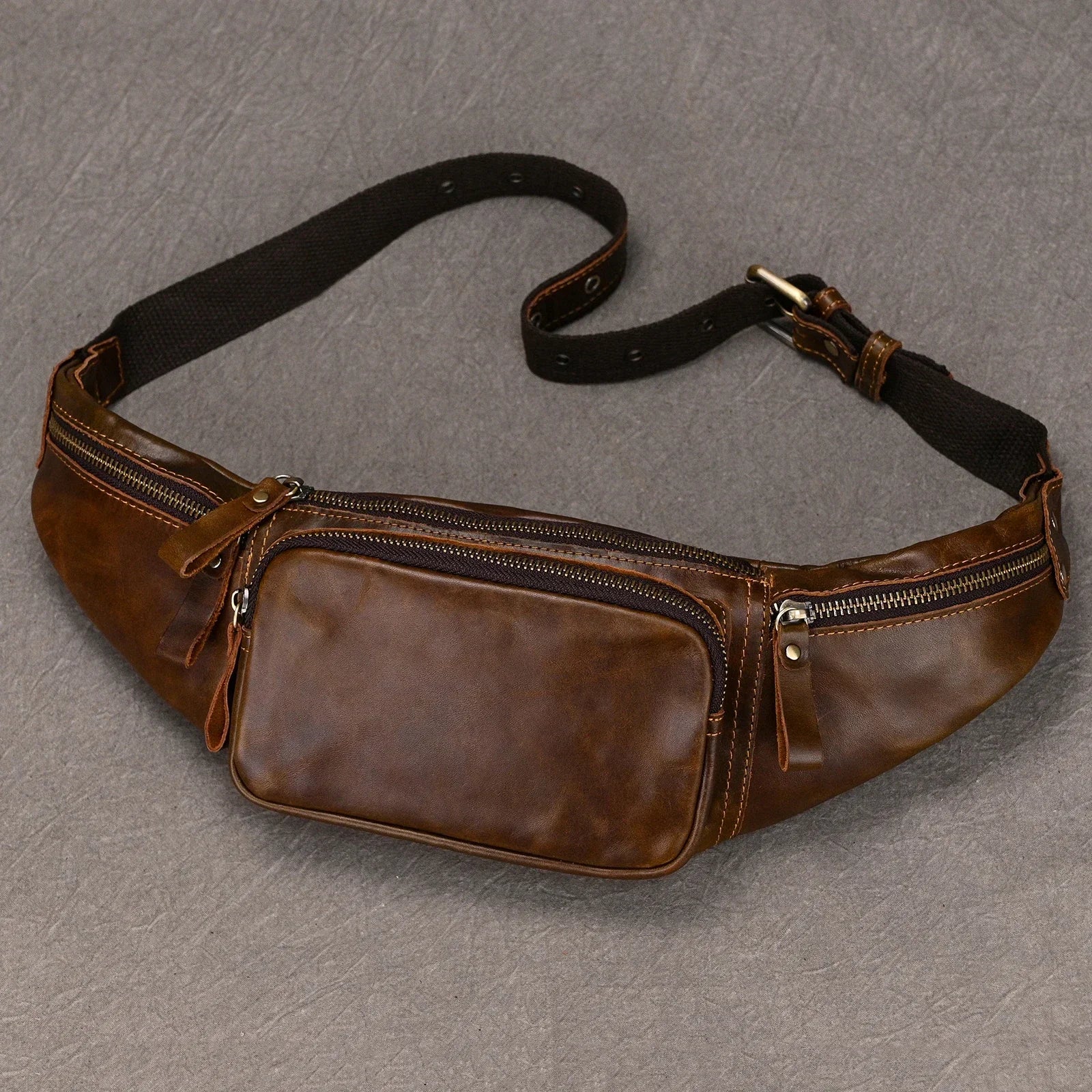 Minimalist leather waist bag