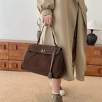 Chic suede handbag for work and city style