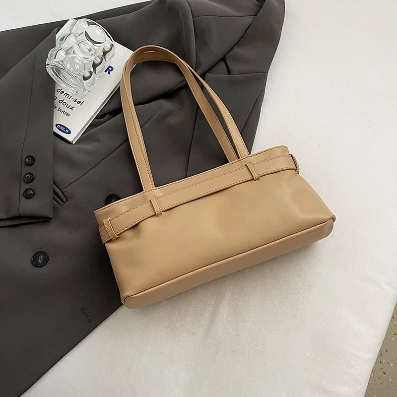 Soft-touch leather shoulder bag
