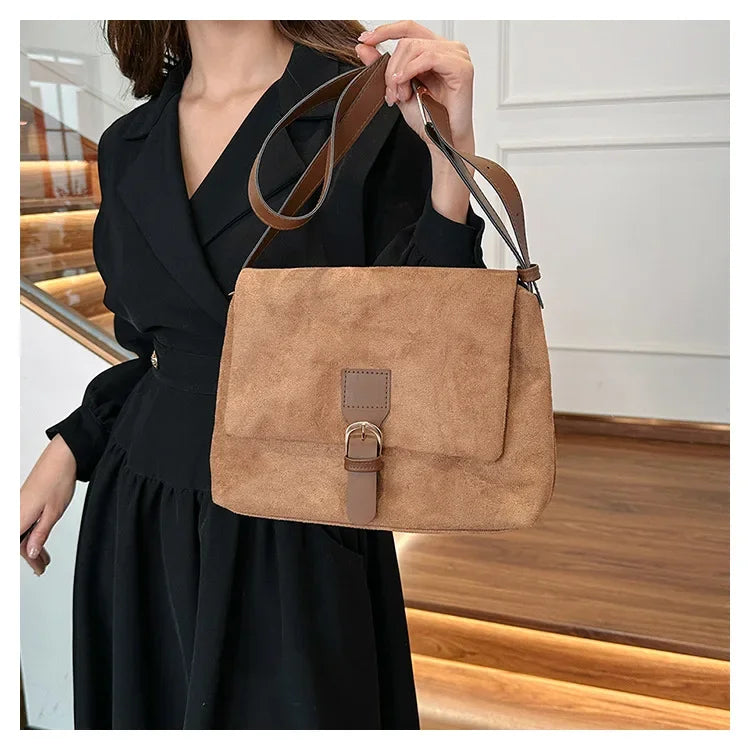 Casual suede sling handbag