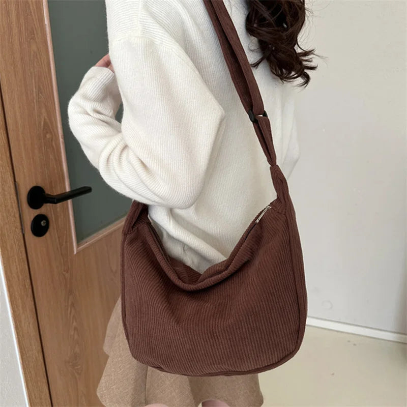Corduroy handbag for casual wear