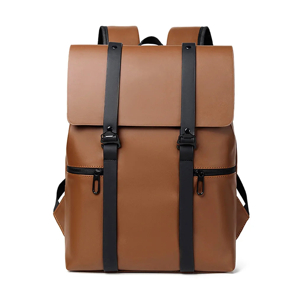Men's leather backpack rucksack