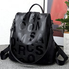 Urban chic anti-theft leather knapsack