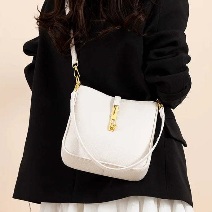 Functional leather crossbody bag