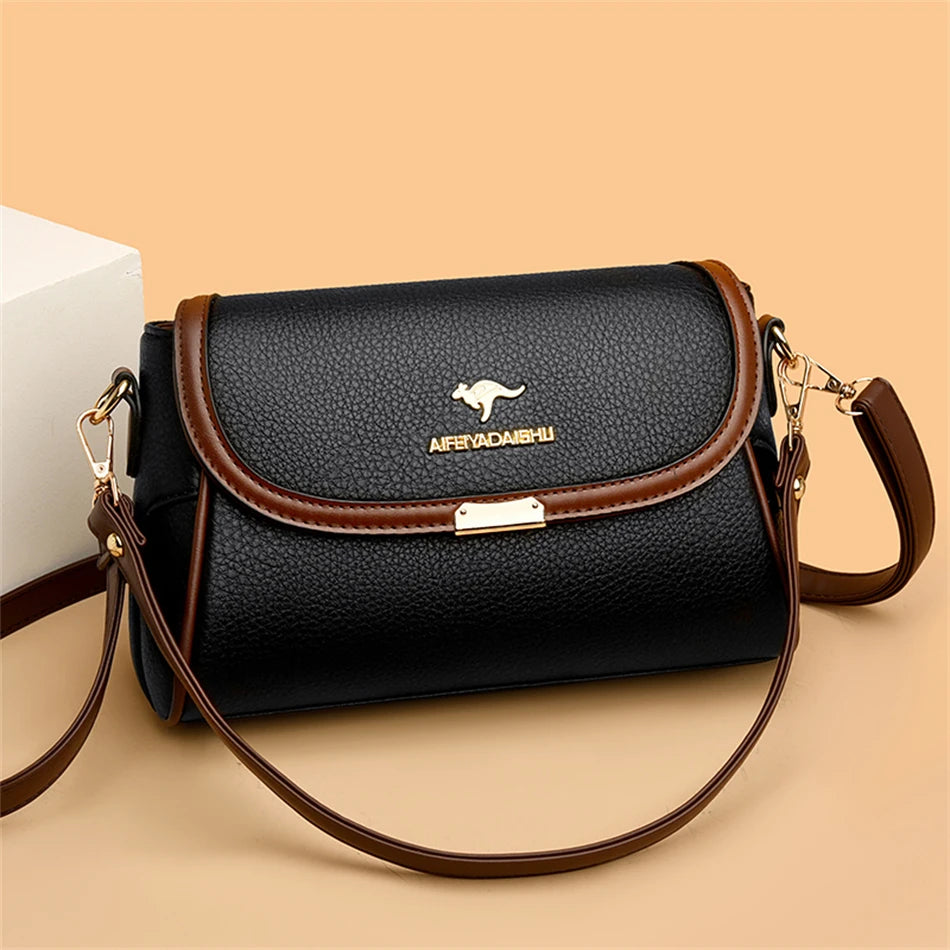 Versatile leather crossbody bag