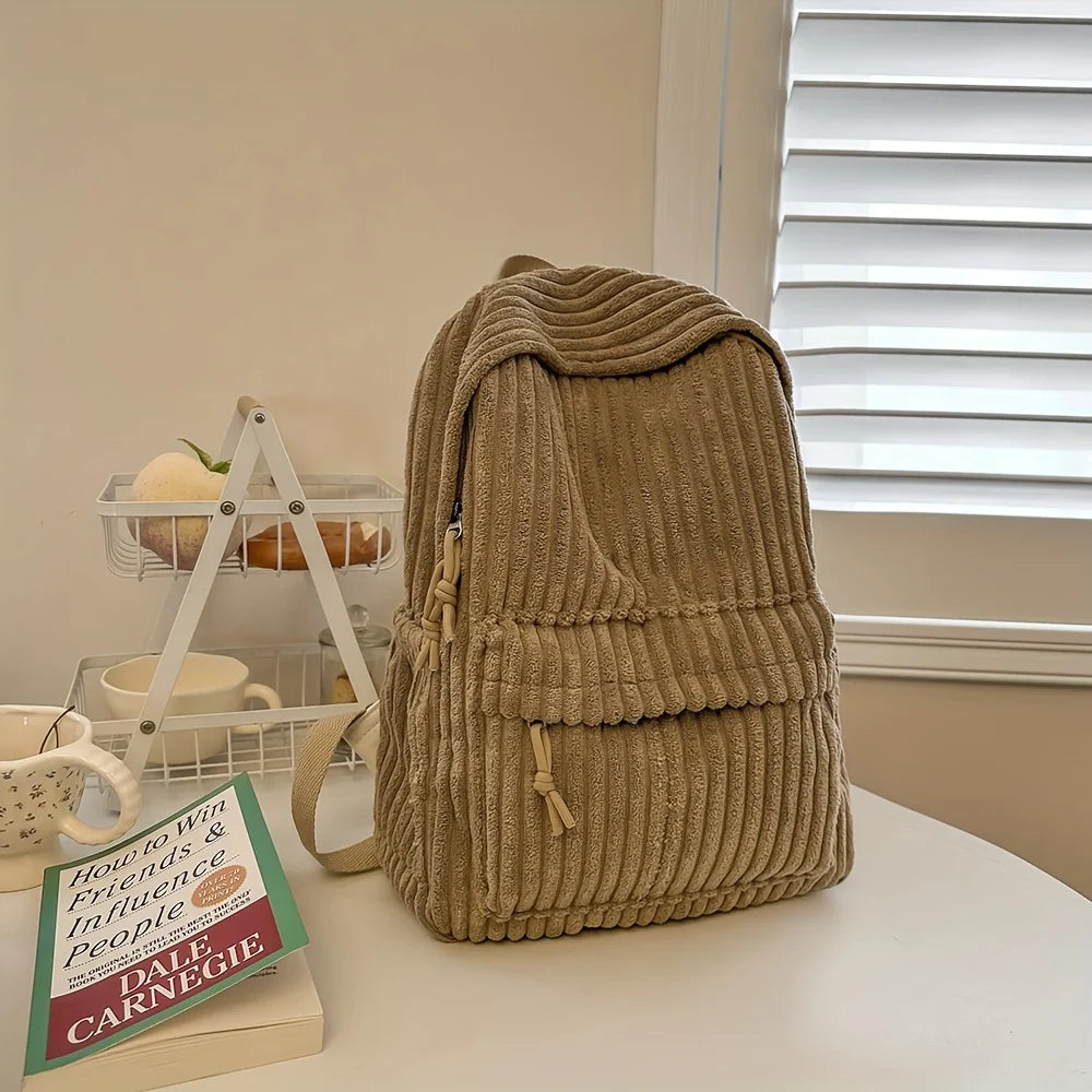Versatile corduroy backpack