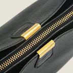 Soft leather handbag with zipper