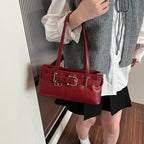 Soft-touch leather shoulder bag