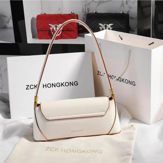 Soft leather shoulder handbag