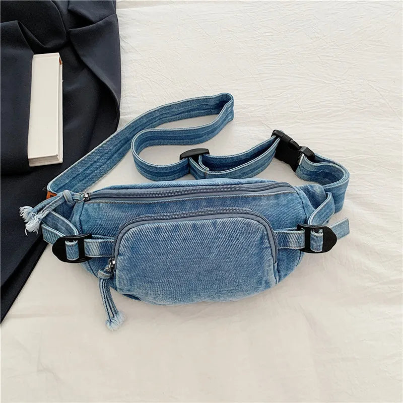 Denim waist bag