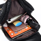 Everyday black leather backpack