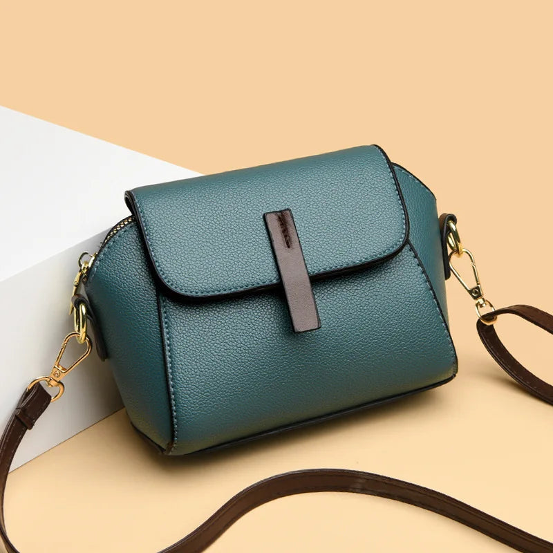 Practical leather crossbody bag