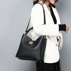 Medium leather tote handbag