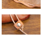 Leather coin pouch drawstring clutch