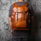 Heavy-duty leather rucksack