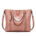 Large leather tote bag with zipper