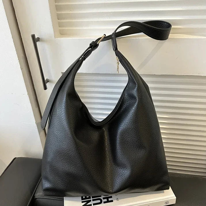 Oversized leather tote bag