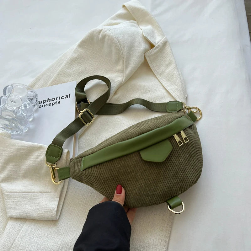 Adjustable corduroy bum bag