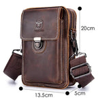 Men vintage leather crossbody bag