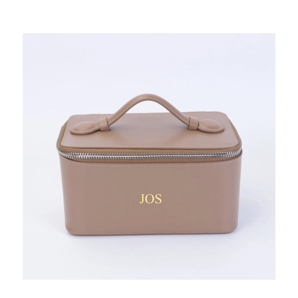 Travel leather vanity bag
