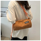 Corduroy handbag with slim strap